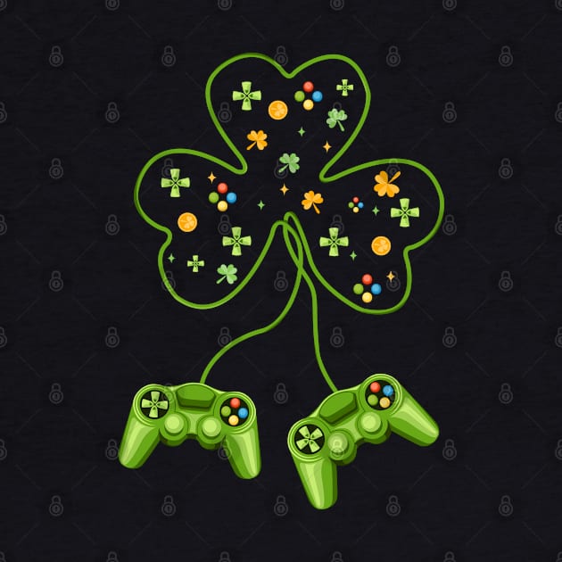 St Patricks Day Gamer Shamrock Video Game by dreadtwank